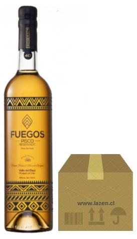 PISCO FUEGOS ENVEJECIDO 2D 40° 750CC CAJAx6
