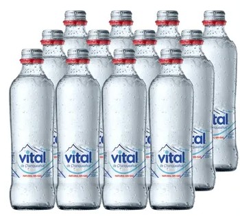 AGUA MINERAL VITAL S-GAS 330CC RETORNABLE CAJAx12