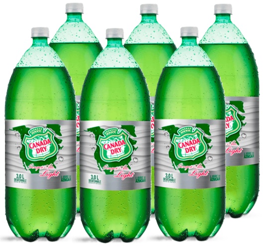 CANADA DRY LIGHT PET 3000CC DISPLAYx6