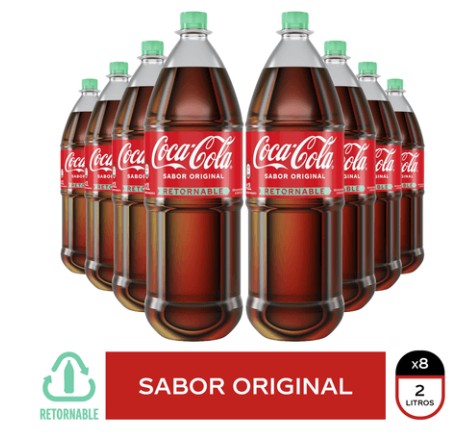 COCA COLA RETORNABLE 2 LTS CAJAx8