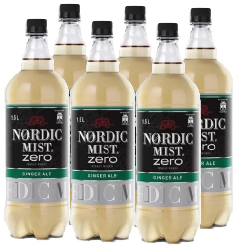 NORDIC GINGER ALE ZERO PET 1500CC DISPLAYx6