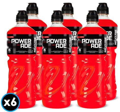 POWER ADE ROJO 1000CC PACKx6