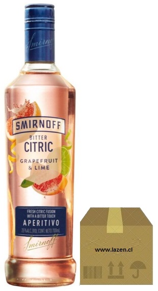 SMIRNOFF BITTER CITRIC APERITIVO 700CC CAJAx6