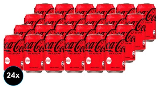 [Bebidas] COCA COLA ZERO LATA 350CC DISPLAYx24