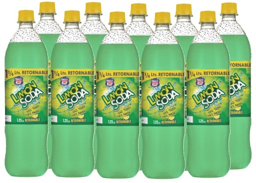 [Bebidas] LIMON SODA 1250CC RETORNABLE CAJAx10
