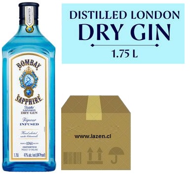 [Gin] GIN BOMBAY SAPPHIRE 1750CC 47GL CAJAx6