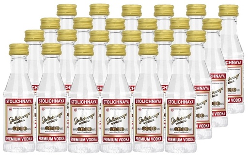 [Licor] VODKA STOLICHNAYA MINI 50CC CAJAx24